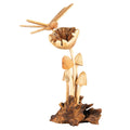 WOODEN MUSHROOMS WITH DRAGONFLY