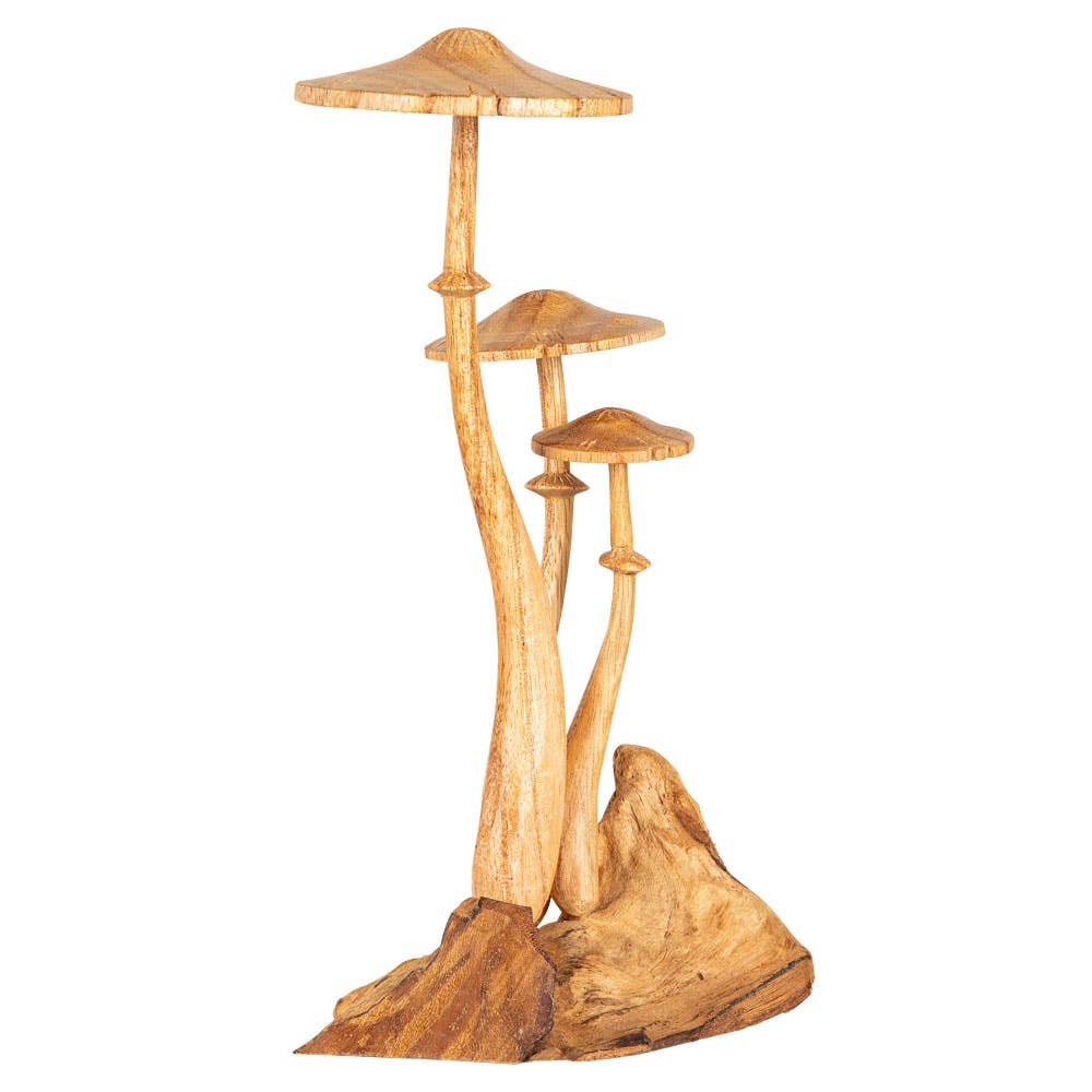 TRIPLE WOODEN MUSHROOMS