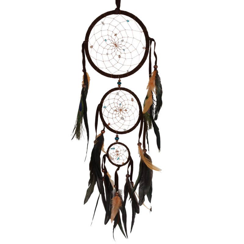 Triple Dreamcatcher With Feathers