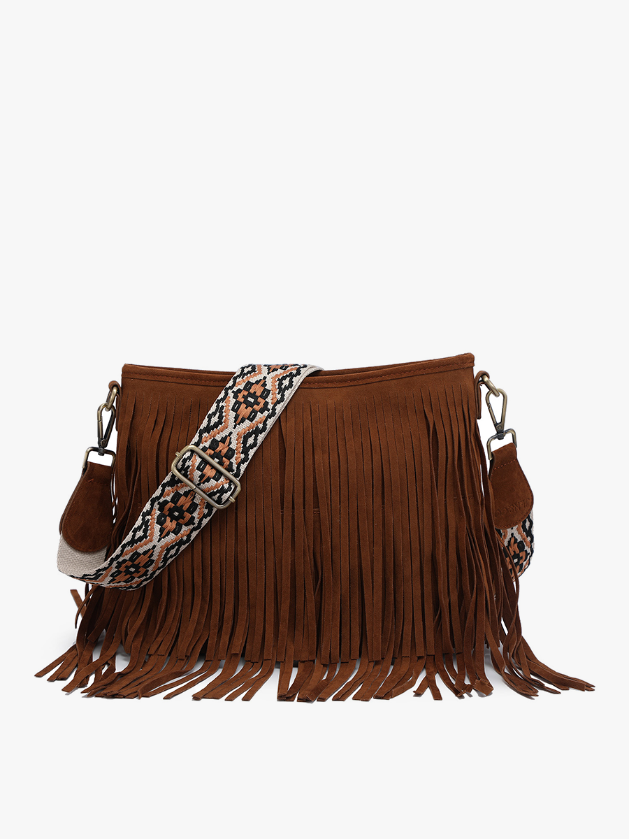 Sadie Suede Fringe Crossbody w/ Guitar Strap | M2045