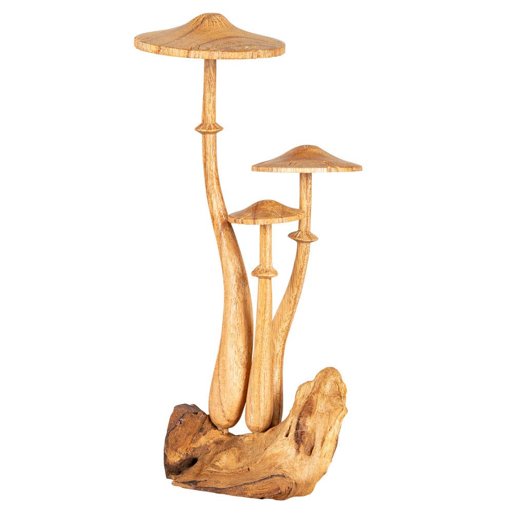 TRIPLE WOODEN MUSHROOMS