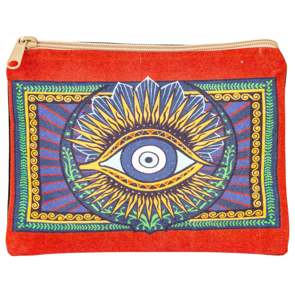 Evil Eye With Gold Cosmetic Purse