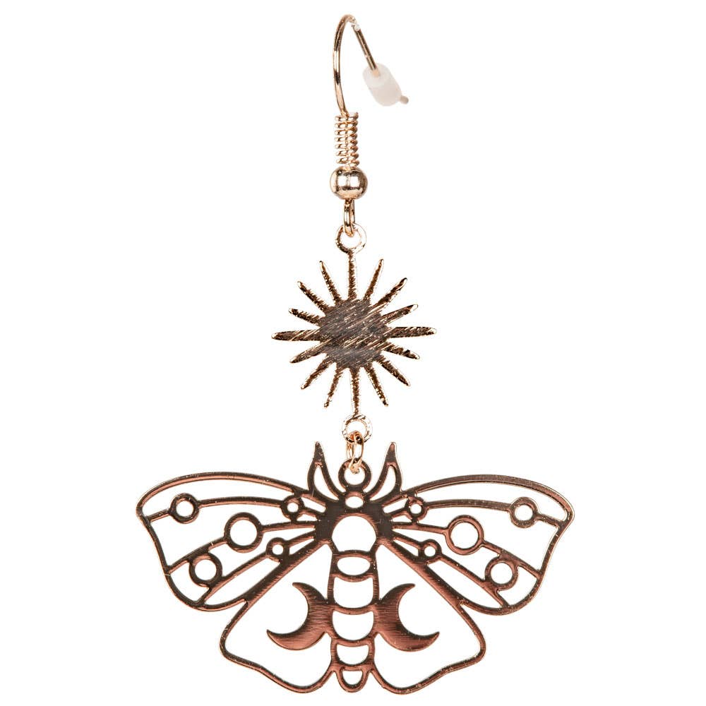 Moth Sun And Moon Earrings