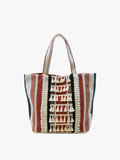 Cassie Striped Cotton Tote w/ Tassels | M2157