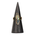 Silver Abalone Adjustable Rin