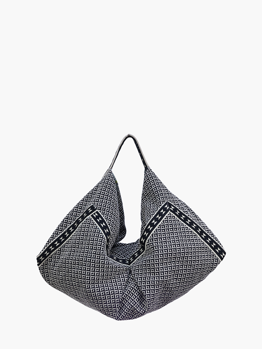 Faya Slouchy Cotton Dual Design Duffle Bag | M2483
