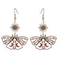 Moth Sun And Moon Earrings