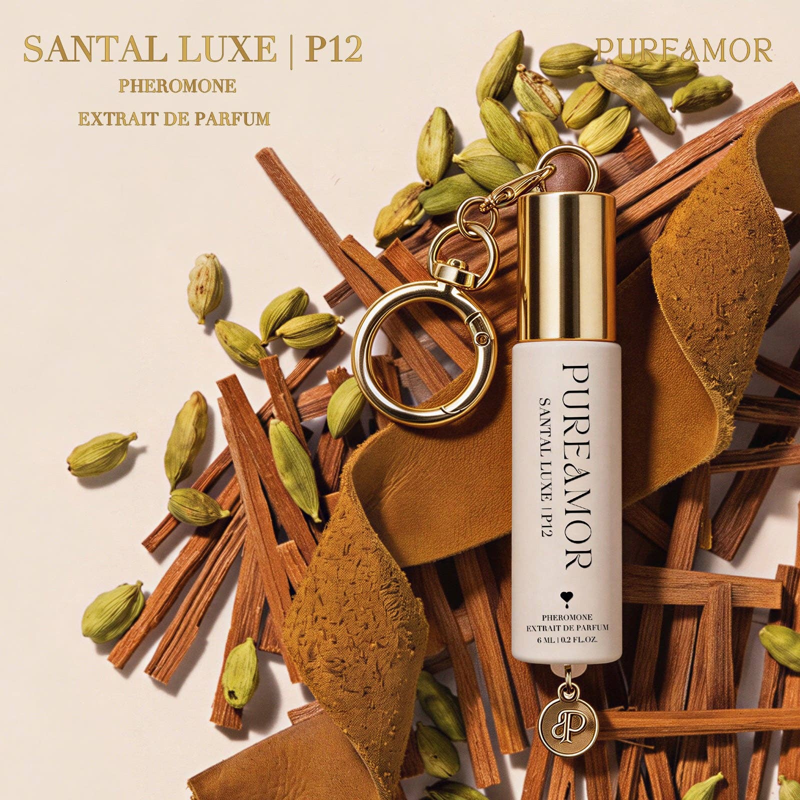 Santal Luxe | Roll-on Pheromone Keychain Perfume Oil - 6ml