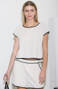 Linen Look Top with Back Buttons