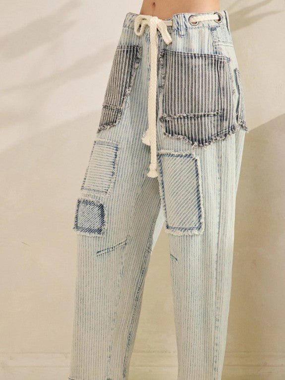 Denim Multi Stripe Pant