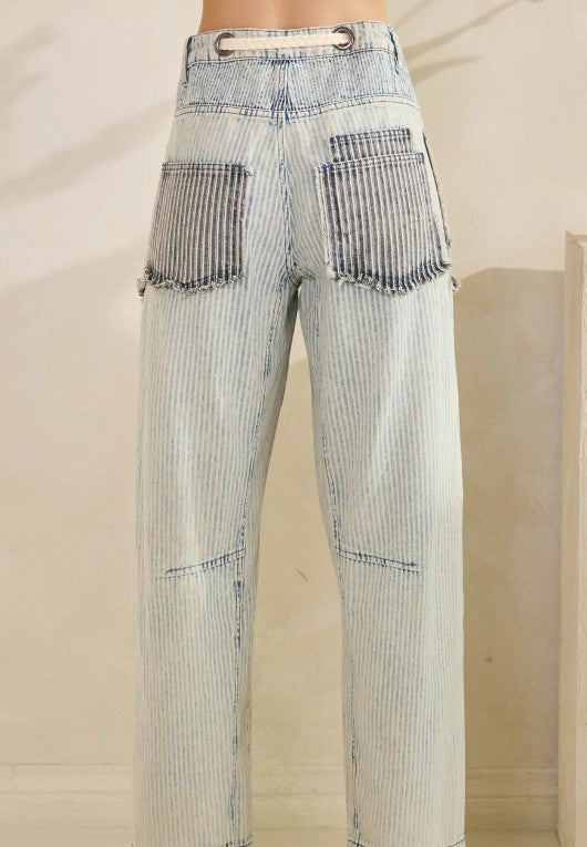 Denim Multi Stripe Pant