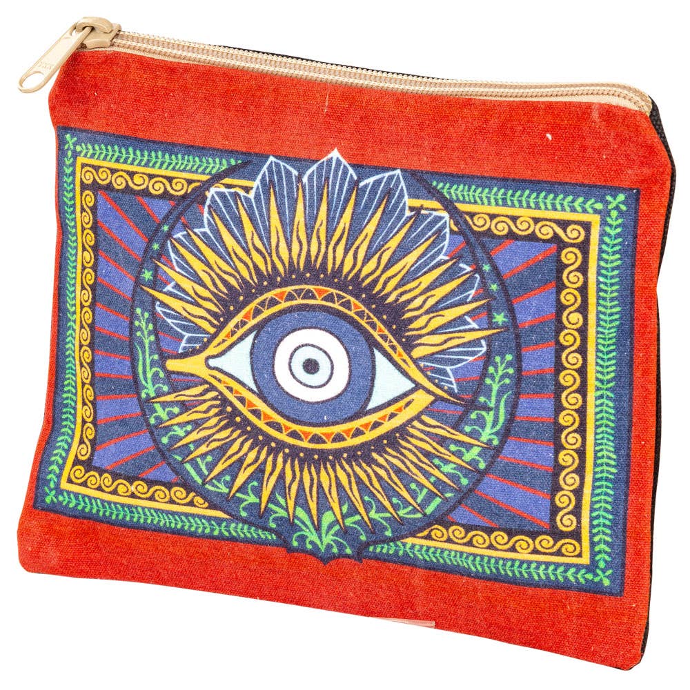 Evil Eye With Gold Cosmetic Purse