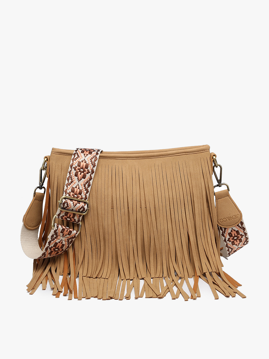 Sadie Suede Fringe Crossbody w/ Guitar Strap | M2045