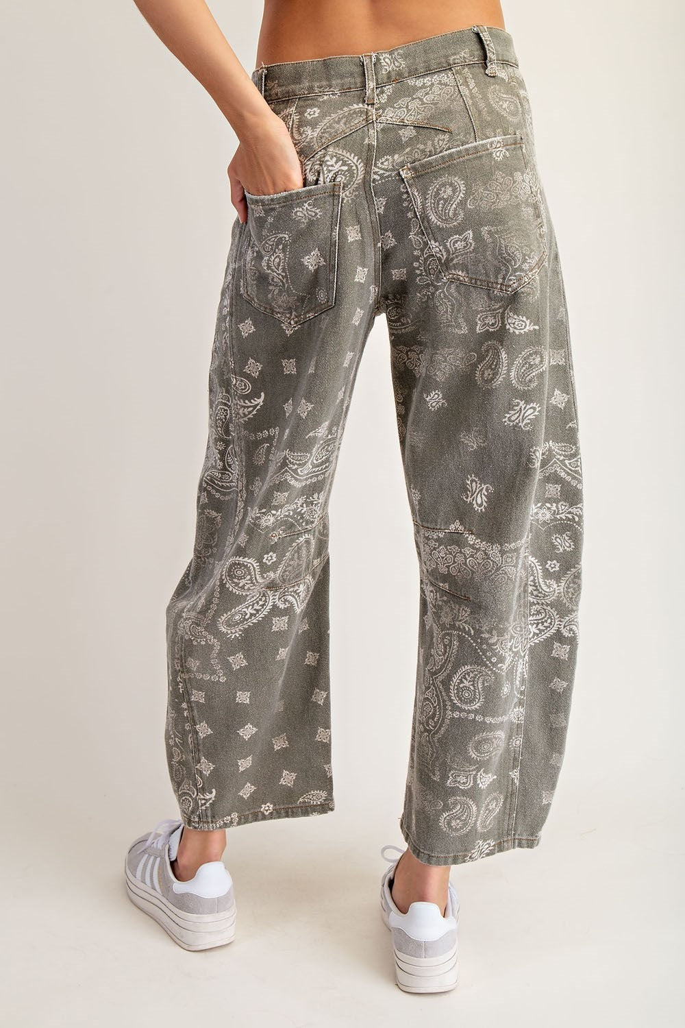 Handkerchief Print Barrel Pant