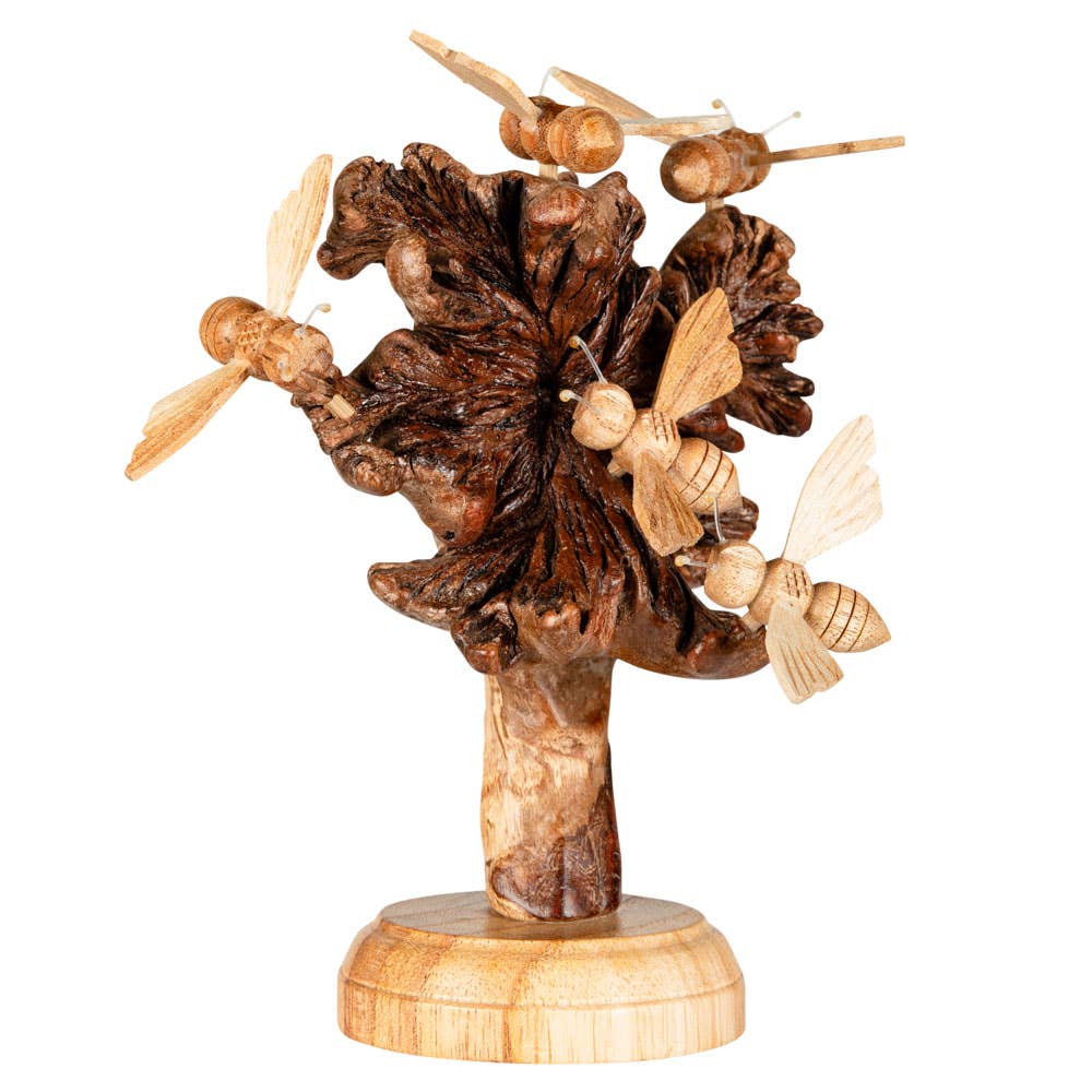 WOODEN MUSHROOM WITH BEES