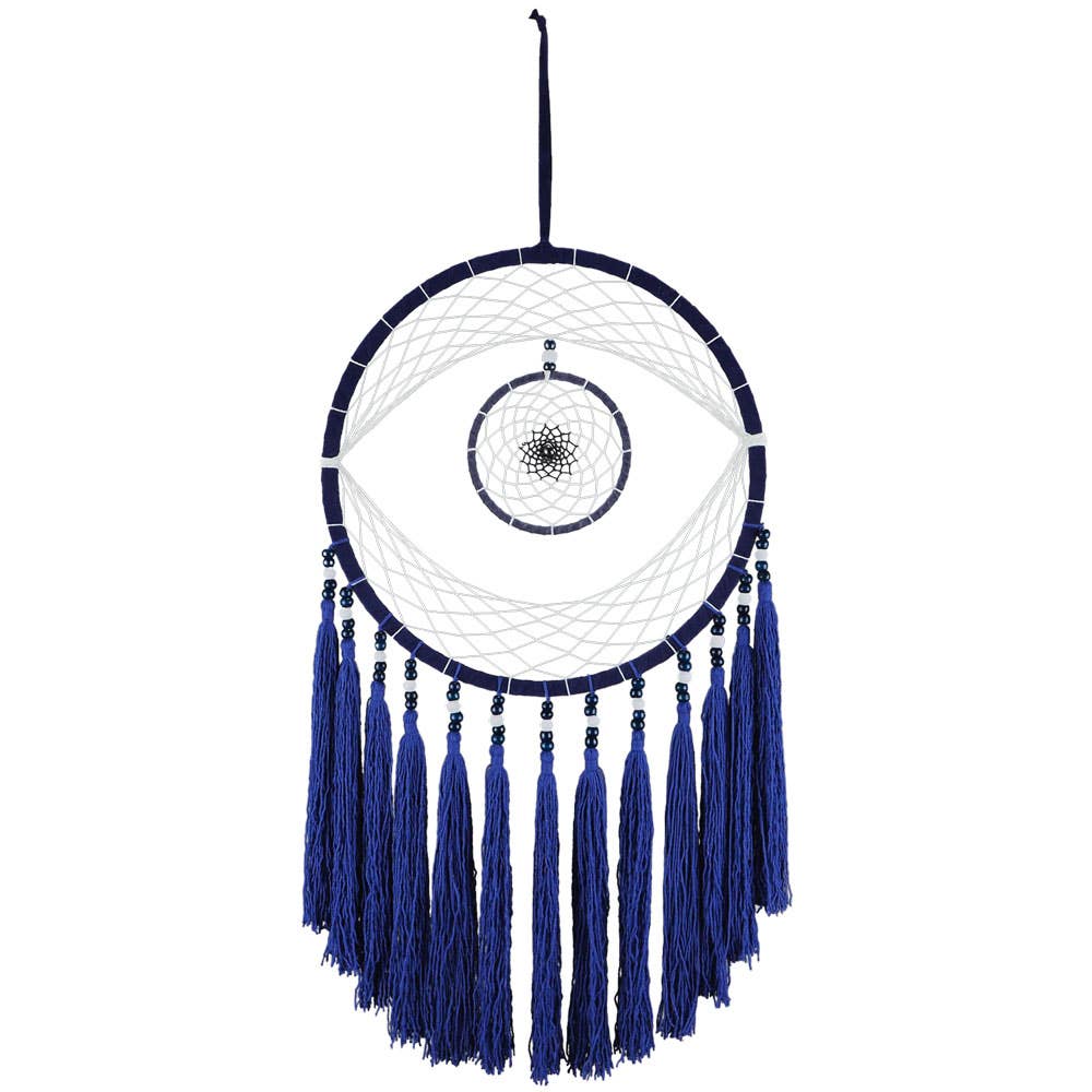Blue And White Dreamcatcher With Rye