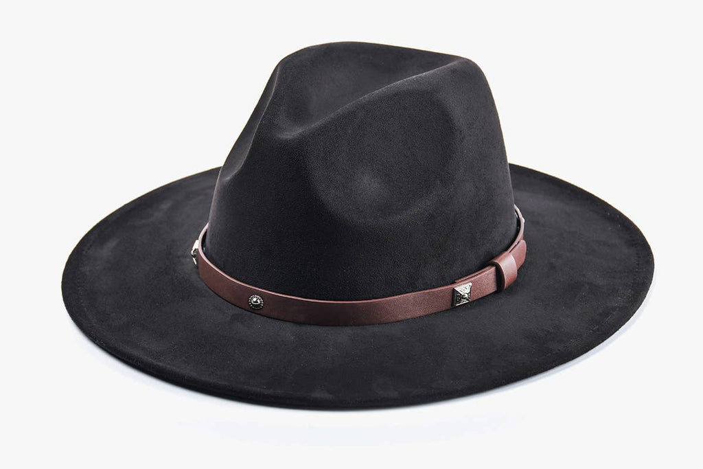 Wynn Faux Suede Fedora – Studded Band Hat | HAT2325