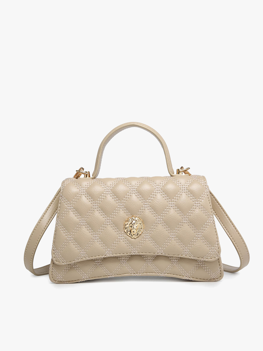 Leona Quilted Lion Head Satchel Bag | PP22013