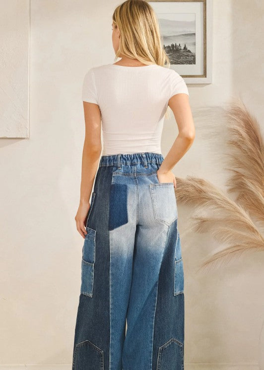 Patchwork Upside Down Jeans